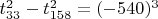 $t_{33}^2-t_{158}^2=(-540)^3$
