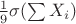 $\frac 1 9 \sigma(\sum X_i)$