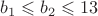 $b_1\leqslant b_2\leqslant 13$