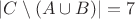 $|C\setminus(A\cup B)|=7$