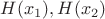 $H(x_1), H(x_2)$