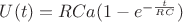 $U(t) = R C a (1 - e^{-\frac{t}{R C}})$