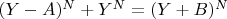 $(Y - A )^N +Y^N = (Y + B )^N$
