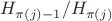 $H_{\pi (j)-1}/H_{\pi (j)}$