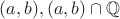 $(a, b), (a, b) \cap \mathbb Q$