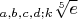 ${}_{a,b,c,d;k}\sqrt[5]{e}$