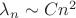 $\lambda_n\sim Cn^2$