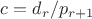 $c=d_r/p_{r+1}$