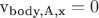 v_{\text{body,A,x}} = 0