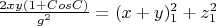 $\frac{2xy(1+CosC)}{g^2}=(x+y)_1^2+z_1^2$