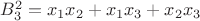$B_3^2=x_1x_2+x_1x_3+x_2x_3$