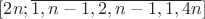 $[2n;\overline{1,n-1,2,n-1,1,4n}]$