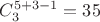 $C^{5+3-1}_3=35$