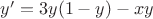 $y&rsquo;=3y(1-y)-xy$