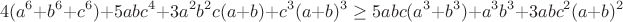 $$4(a^6+b^6+c^6)+5abc^4+3a^2b^2c(a+b)+c^3(a+b)^3 \ge 5abc(a^3+b^3)+a^3b^3+3abc^2(a+b)^2$$