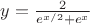 $y=\frac2{e^{x/2}+e^x}$