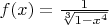 $f(x) = \frac{1}{\sqrt[3]{1-x^4}}$