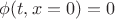 $\phi(t,x=0)=0$