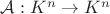 $\mathcal{A}:K^n\to K^n$