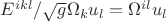 $ E^{ikl}/\sqrt{g}\Omega_k u_l=\Omega^{il} u_l$