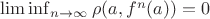 $\liminf_{n\to\infty}\rho(a,f^n(a))=0$