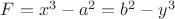 $F=x^3-a^2=b^2-y^3$