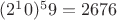 $(2^10) ^59 = 2676$