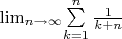 \lim_{n \to \infty}$\sum\limits_{k=1}^n \frac{1}{k+n}$