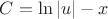 $C = \ln |u| - x$