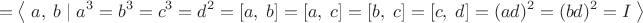 $$=\left\langle\;a,\;b\;|\;a^3=b^3=c^3=d^2=[a,\;b]=[a,\;c]=[b,\;c]=[c,\;d]=(ad)^2=(bd)^2=I\;\right\rangle$$