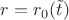 $r = r_0(\tilde{t})$
