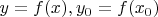 $y = f(x), y_0=f(x_0)$