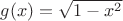 $g(x) = \sqrt{1-x^2}$