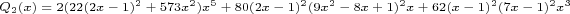 \scriptsize$Q_2(x)= 2(22(2x-1)^2+573x^2)x^5 + 80(2x-1)^2(9x^2-8x+1)^2x + 62(x-1)^2(7x-1)^2x^3$