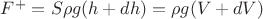 $F^{+} = S \rho g (h + dh) = \rho g (V+dV)$