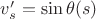 $v'_s=\sin\theta(s)$