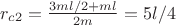 $r_{c2}=\frac{3ml/2+ml}{2m}=5l/4$
