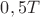 $0,5T$