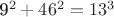9^2 + 46^2 = 13^3