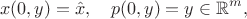 $$x(0,y)=\hat x,\quad p(0,y)=y\in\mathbb{R}^m,$$