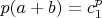 $p(a+b)=c_1^p$