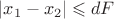 $\left| {x_1 - x_2} \right| \leqslant dF$