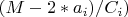 $(M-2*a_i)/C_i)$
