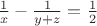 $\frac{1}{x}-\frac{1}{y+z}=\frac{1}{2}$