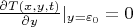 $\frac {\partial {T(x,y,t)}} {\partial {y}}|_{y=\varepsilon_0}=0$