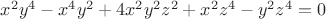 $x^2y^4-x^4y^2+4x^2y^2z^2+x^2z^4-y^2z^4=0 $