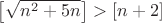$\left[\sqrt{n^2+5n}\right] > \left[n+2\right]$