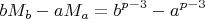 $$ bM_b-aM_a = b^{p-3}-a^{p-3}$$