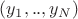 $(y_1,..,y_N)$