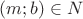 $(m;b)\in N$